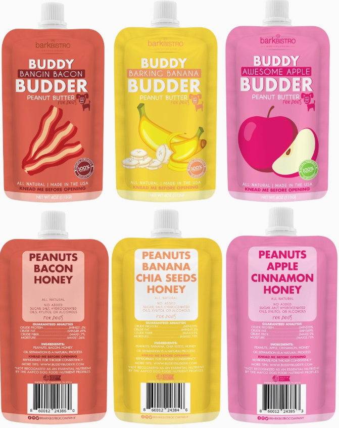 Dog Peanut Butter 4oz Squeeze Pouch Buddy Budder