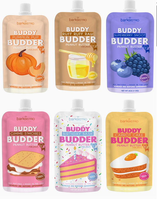 Dog Peanut Butter 4oz Squeeze Pouch Buddy Budder