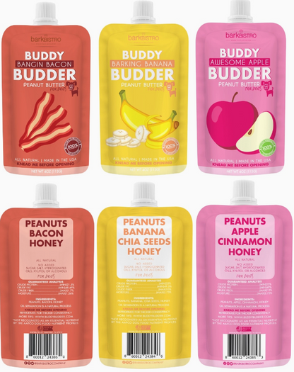 Dog Peanut Butter 4oz Squeeze Pouch Buddy Budder